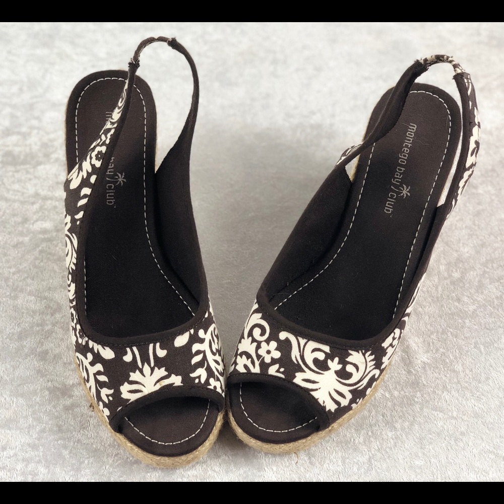 Brown Floral Wedge Size 8 - Picture 4 of 7